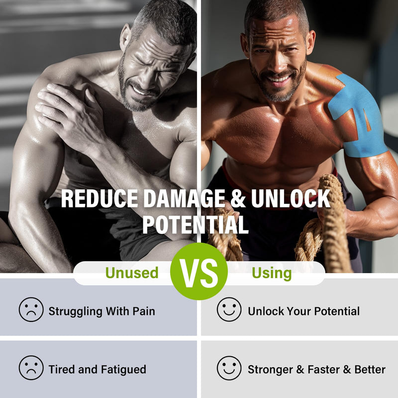 [Australia] - Kinesiology Tape for Shoulder, Precut Athletic Tape for Pain Relief, Elastic Support & Stability, Waterproof & Breathable,12 pcs 12 Count 