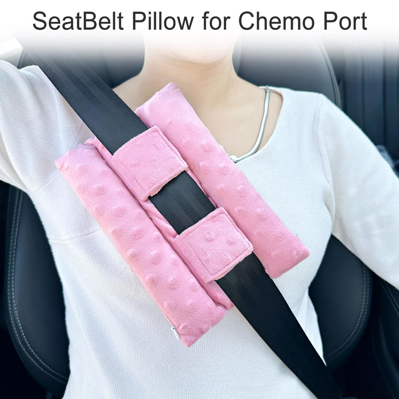Chemo Port Pillow, Open Heart Surgery Recovery Gifts Pacemaker Cover Pad Protector Cushion for Post-Surgery Breast Cancer Patients, Minky Dot Coral