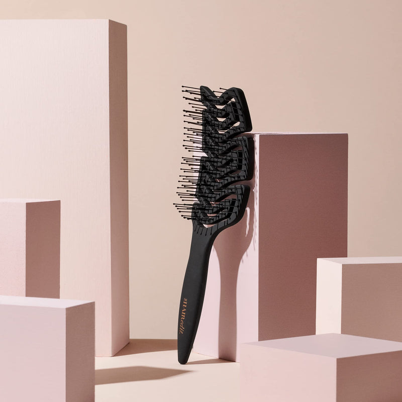 [Australia] - The Hair Edit Detangle & Massage Brush Wet & Dry Brush With Ergonomic Paddle, Non Slip Grip Scalp Massager with Soft Flexible Bristles, Anti-Breakage Hairbrush for Thick, Curly, Straight, Fine Hair 