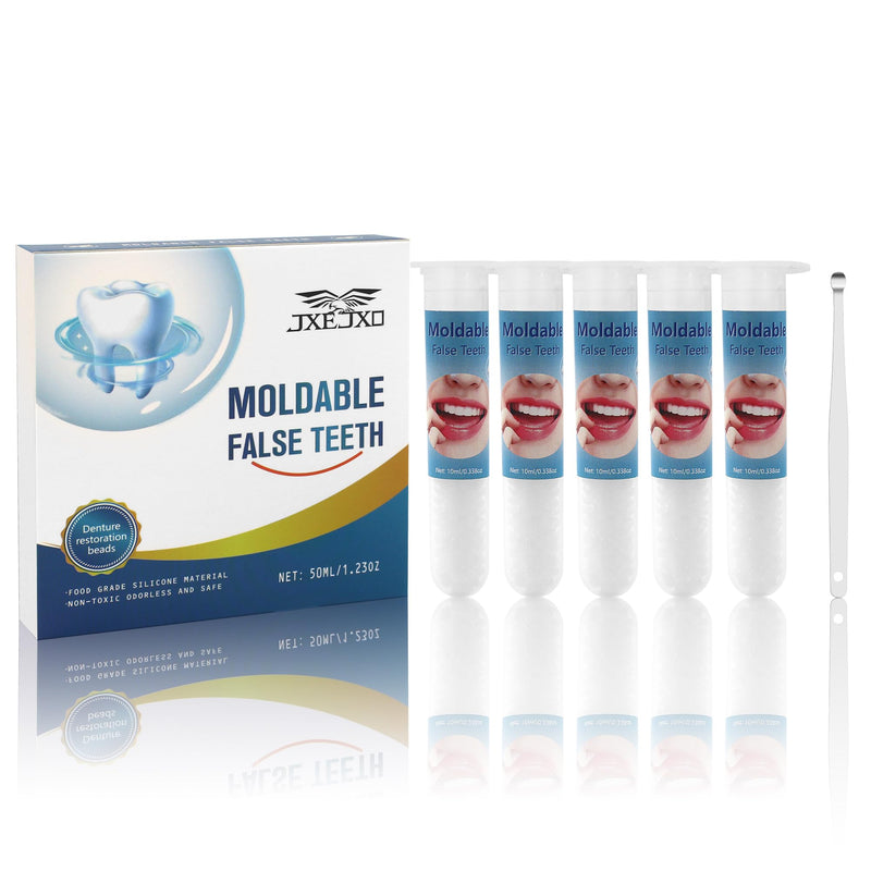 [Australia] - JXE JXO Tooth Repair Kit, Moldable False Teeth, DIY tooth thermoplastic beads for Temporary Replacing Missing & Broken Teeth, Regain Your Confidently Smile 50ML 