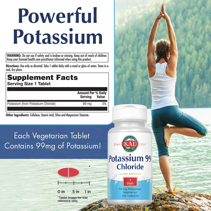 KAL 99 Mg Potassium Chloride, 100 Tabs | Pack of 2