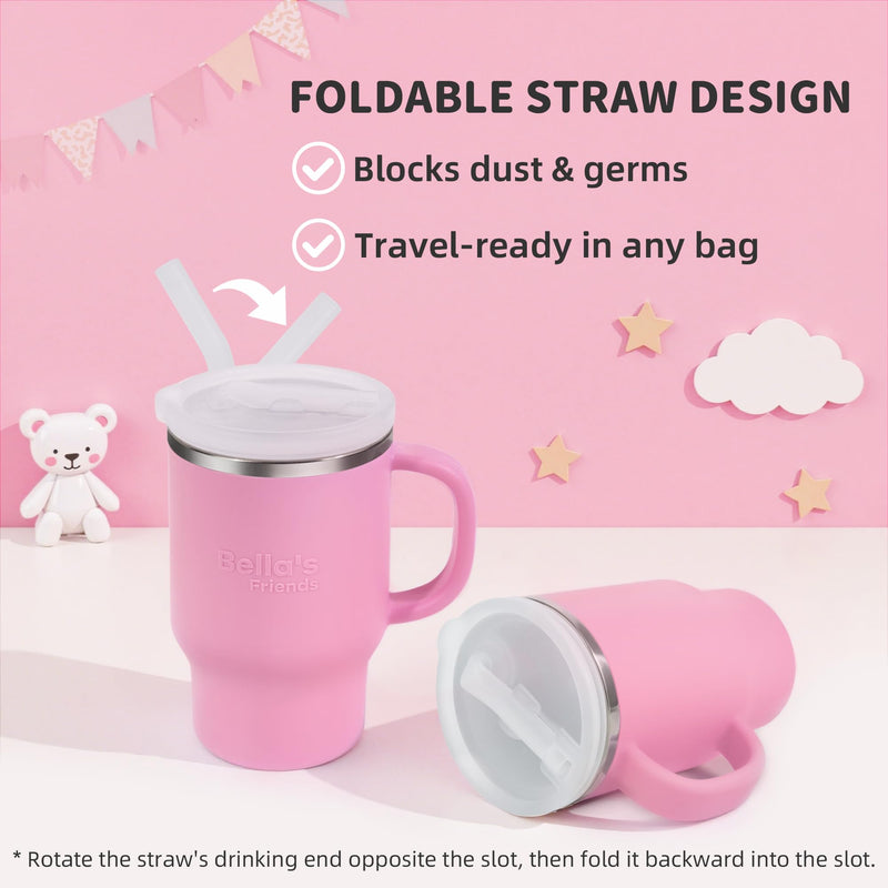 [Australia] - Bella's Friends Handy Mini Tumbler ‚Äì Adorable 9‚ÄØoz Toddler Sippy Cup, Stainless Interior & Silicone Body, Leak‚ÄëProof, Dishwasher Safe, Gift for 1-3 Years Old Girls & Boys, 2 Pack, Lilac & Peony Lilac, Peony 