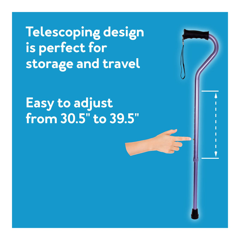 [Australia] - Carex Health Brands Ergo Offset Cane with Soft Cushioned Handle - Adjustable Walking Cane, Blue, 29-38 Inch (Pack of 1) 