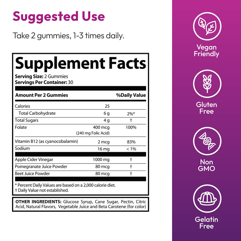 Justified Laboratories Ripped Results Keto ACV Gummies (1000 mg) - 60 Count, Pack of 3 - Formulated with Apple Cider Vinegar, Folate & Vitamin B12 - Non-GMO, Vegan, Gluten Free - 90 Servings 60 Count (Pack of 3)