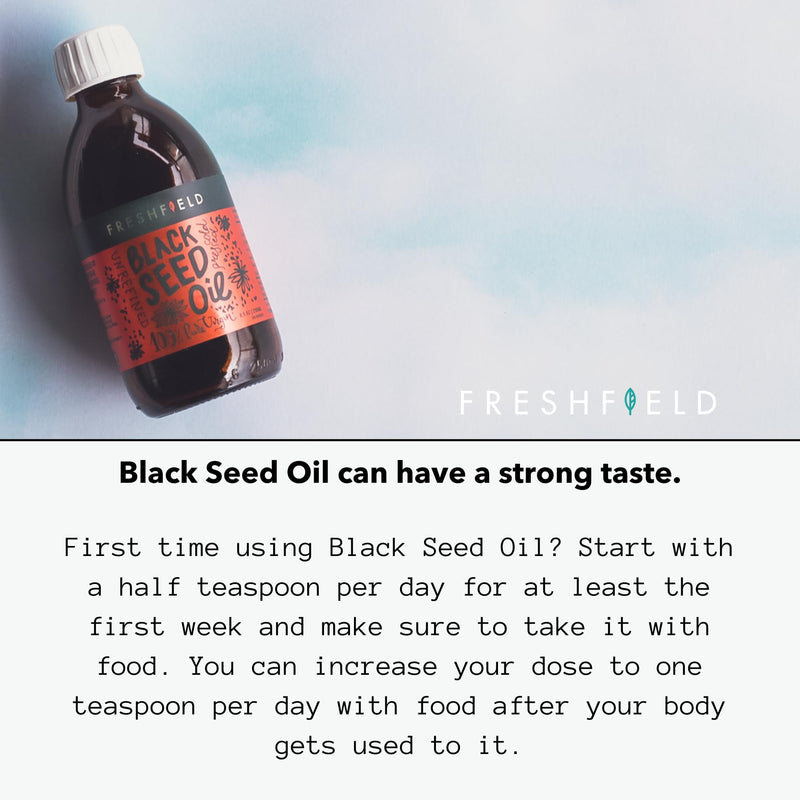 [Australia] - Freshfield Black Seed Oil | Vegan Friendly Up to 3X The Thymoquinone, Premium (Black Cumin Seed Oil, Nigella Sativa) | Cold Pressed | Ultra Strength | Pure and 100% Natural. 8 oz Liquid 8 Ounce (Pack of 1) 