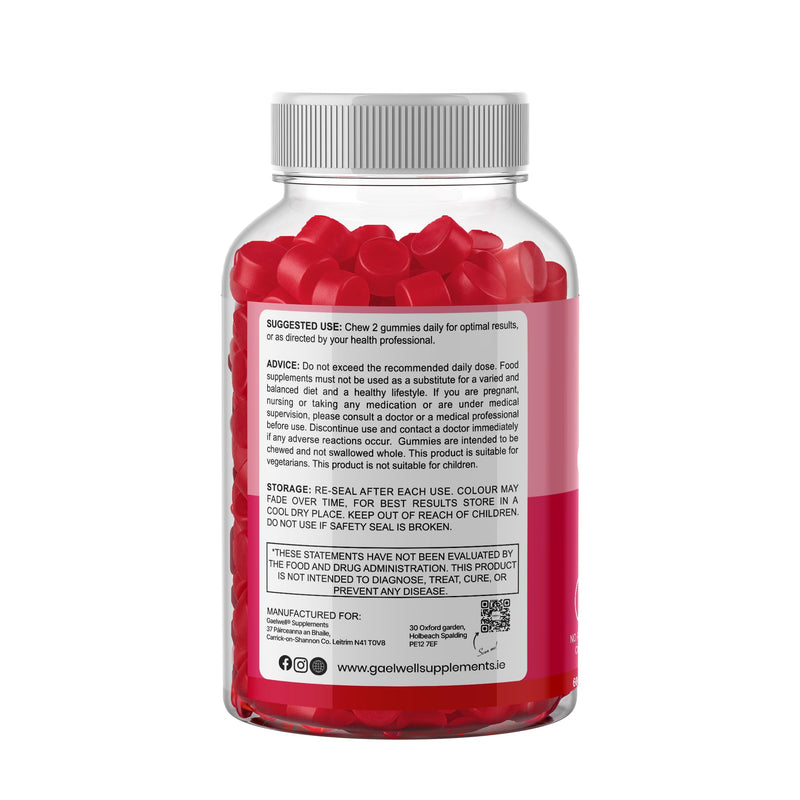 Biotin + Collagen Gummies - High Strength 5000mcg Biotin, Marine Collagen, Vitamin C, Zinc - Hair Growth, Skin & Nail Support - Gluten-Free, Vegan-Friendly, Non-GMO, 60 Strawberry Gummies Gaelwell®