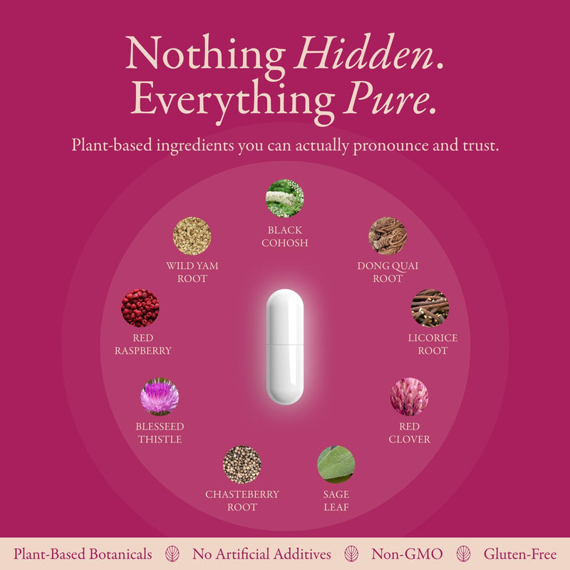 Menopause Supplements For Women | Natural Menopause Relief & Hot Flash Relief | Perimenopause Vitamins | Hormone-Free, Night Sweats & Sleep Support | Wellfern