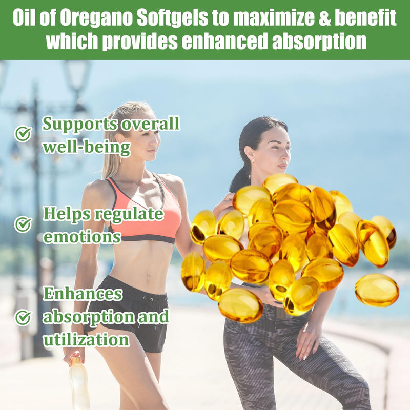[Australia] - Oil of Oregano with Black Seed Oil, 2 in 1 Organic Oregano Capsules for Immune Support & Overall Wellness, Non-GMO, Gluten Free, 300 Softgel 