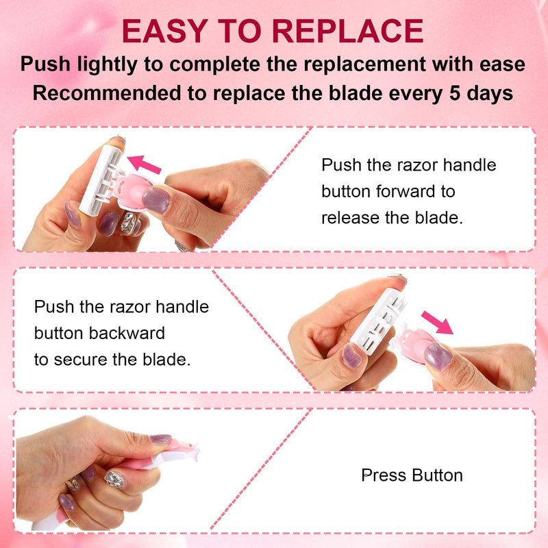 41 Pcs Disposable Women Razors, Include 3 Non Slip Handles and 36 Refill Blades and 2 Dedicated hook, 6-Blade Travel Essentials Sensitive Skin Shaving Razor Set