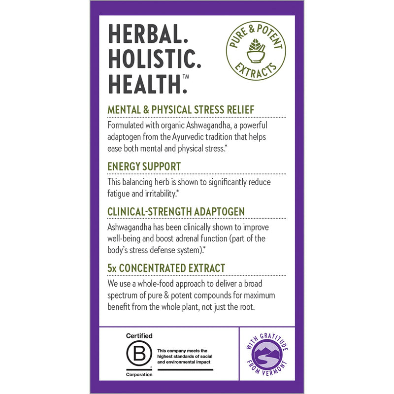 New Chapter Organic Ashwagandha Supplement, One Capsule a Day of Adaptogens for Stress Relief, Mood Support, & Energy, Vegan, 60 Count