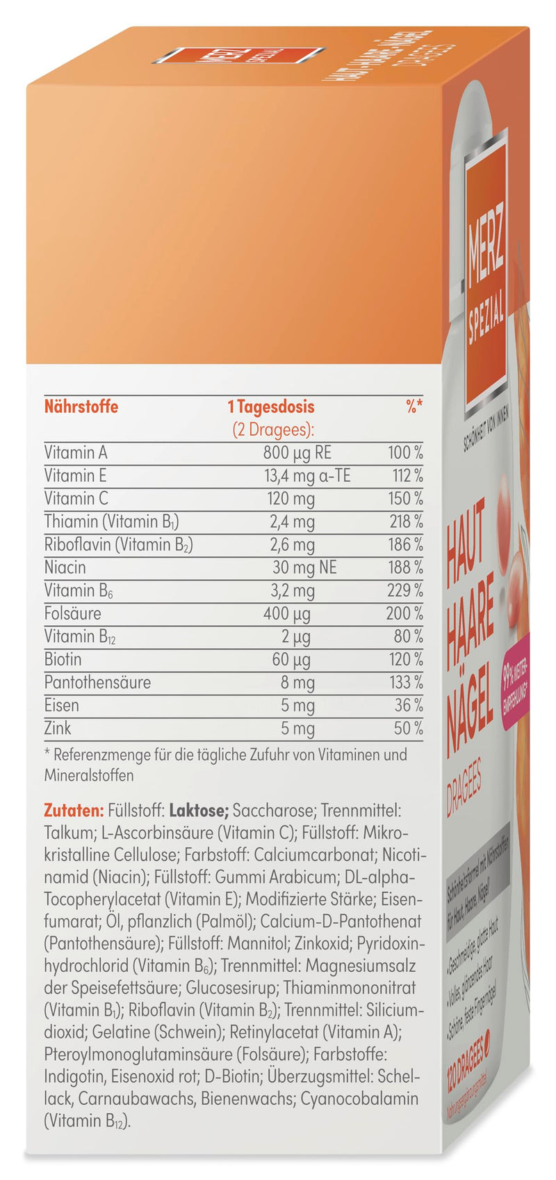 [Australia] - Merz Spezial Skin Hair Nails Dragees - 3 x 120 Dragees - Dietary supplement with 13 micro-nutrients for radiant skin, shiny hair and firm fingernails 