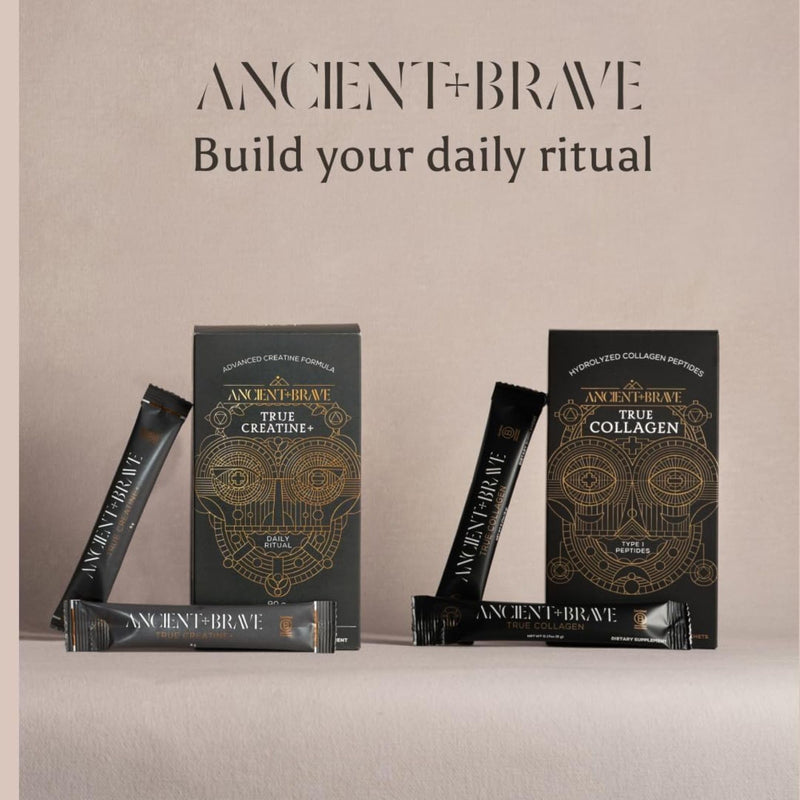 Ancient + Brave True Creatine+ Sachets 15 x 6g - Premium Creatine Monohydrate Powder - 100% Micronised - High Performance, Strength Building - Muscle Recovery, Cognition & Wellness 90g Sachets