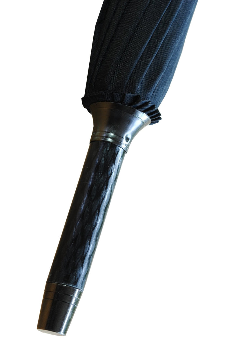 16 Rib - Extra Strong - Windproof Strong Umbrella - Heavy Duty - Auto | Best Triple Layer Reinforced Frame with Fiberglass - Large Straight Auto Umbrella - Black Canopy