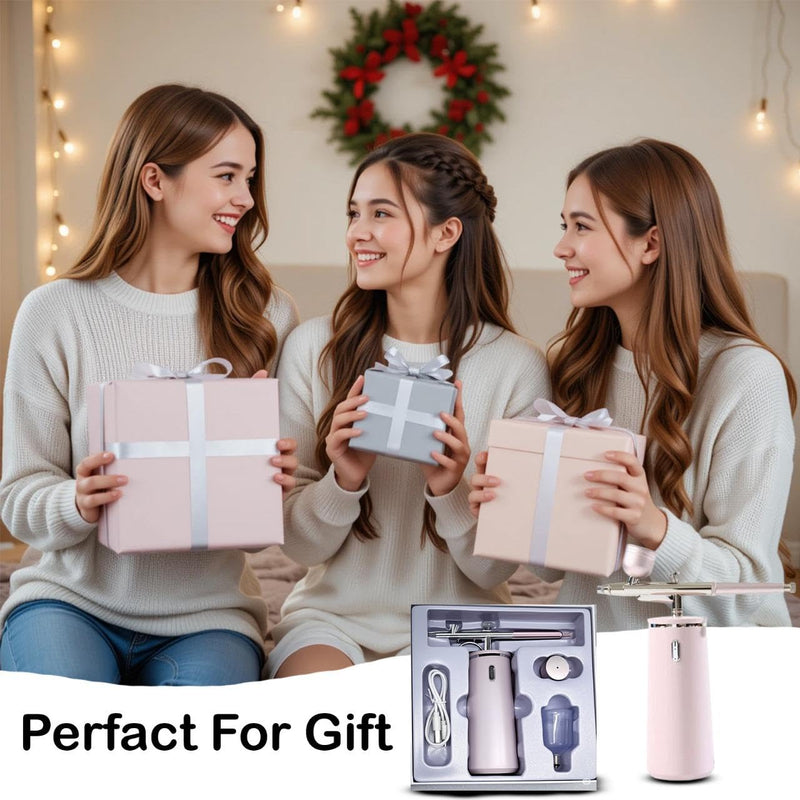 [Australia] - Oxygen Facial Spray Machine - High Pressure Handheld Facial Steamer with 0.3mm Nozzle - Rechargeable Portable Nano Mist face steamer for facial deep cleaning, Moisturizing, Travel & Home Use Pink 