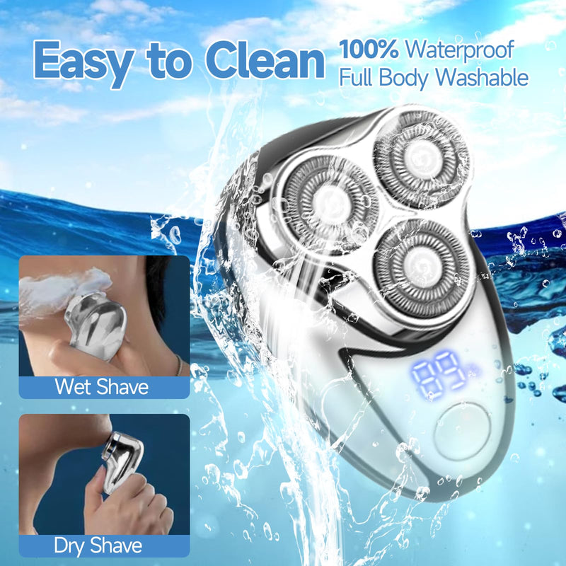 [Australia] - Mini Electric Shaver, Mini Portable Razor, USB Rechargeable Waterproof Shaver for Travel Office,Wet & Dry Electric Pubic Trimmer, Waterproof Body Groomer (for Men) 