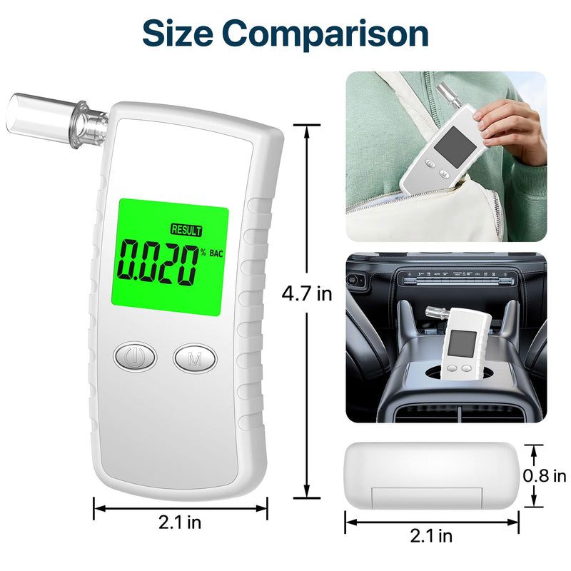 2026 Upgraded Breathalyzer,Breathalyzers for Alcohol with LCD Display,Alcoho Tester with 10 Mouthpieces,Portable Alcohol Tester for Home and Party Use | LCD Digital Display, clear readings, visible even in low light