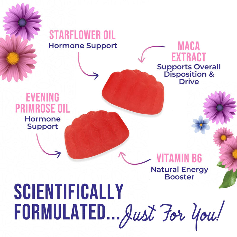 Menopause Supplement for Women - Complete Multi-Benefit Menopause Relief Gummy for Mild Hot Flashes & Night Sweats, Natural Balance & Energy Support, Menopausal Vitamins, Gluten Free - 60 Gummies
