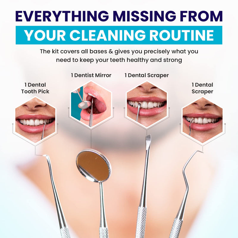 Dental Duty Dental Tools, Dental Pick for Teeth Cleaning Tools – Plaque Remover for Teeth with Teeth Cleaning Kit - Stainless Steel Dental Mirror for Teeth, Scraper and Scaler, (OffWhite) OffWhite