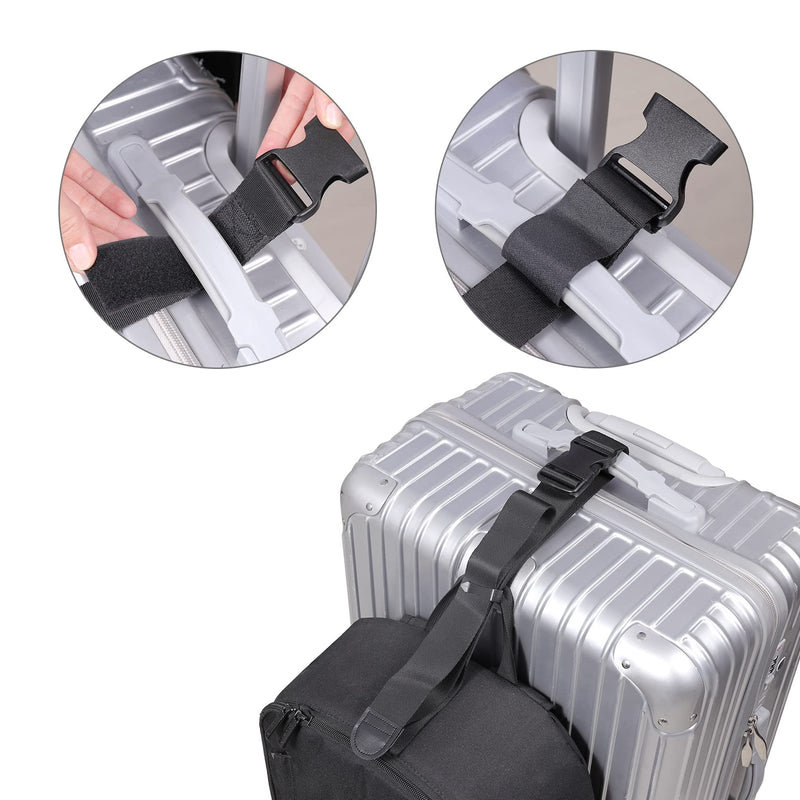 Luggage Connector Straps, J Hook for Add a Bag Luggage, Multi Adjustment Bag Strap Hook with Hands Free