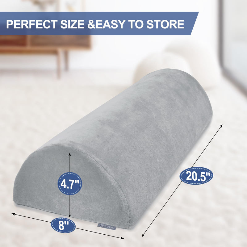 [Australia] - Knee Pillow for Back Sleeping, Memory Foam Bolster Pillow for Legs, Under Knee Pillow for Sleeping, Leg Pillow for Back & Hip Pain Relief, Half Moon Boslter,Grey 