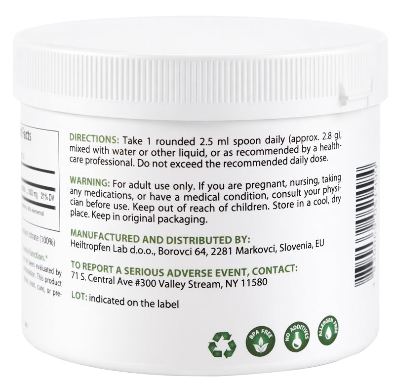 Potassium Citrate Powder 600g | 100% Pure Powder | Unflavored | Single Ingredient | Capsule-Free | Food Supplement