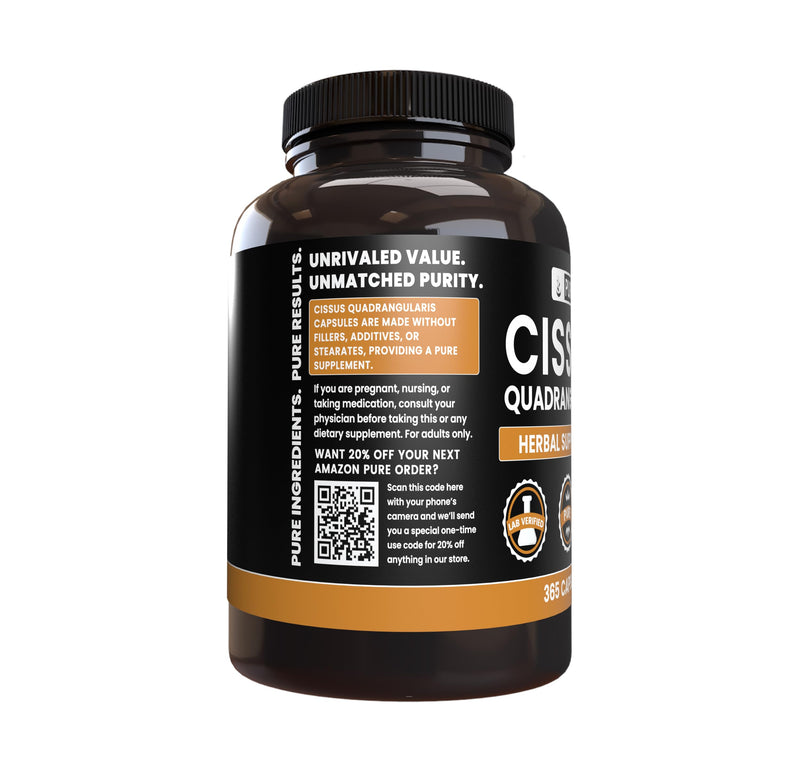 [Australia] - Pure Original Ingredients Cissus Quadrangularis (365 Capsules) No Magnesium Or Rice Fillers, Always Pure, Lab Verified 365 Count (Pack of 1) 