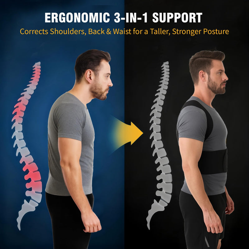 Back Brace Support Posture Corrector for Men (1, X-Large)