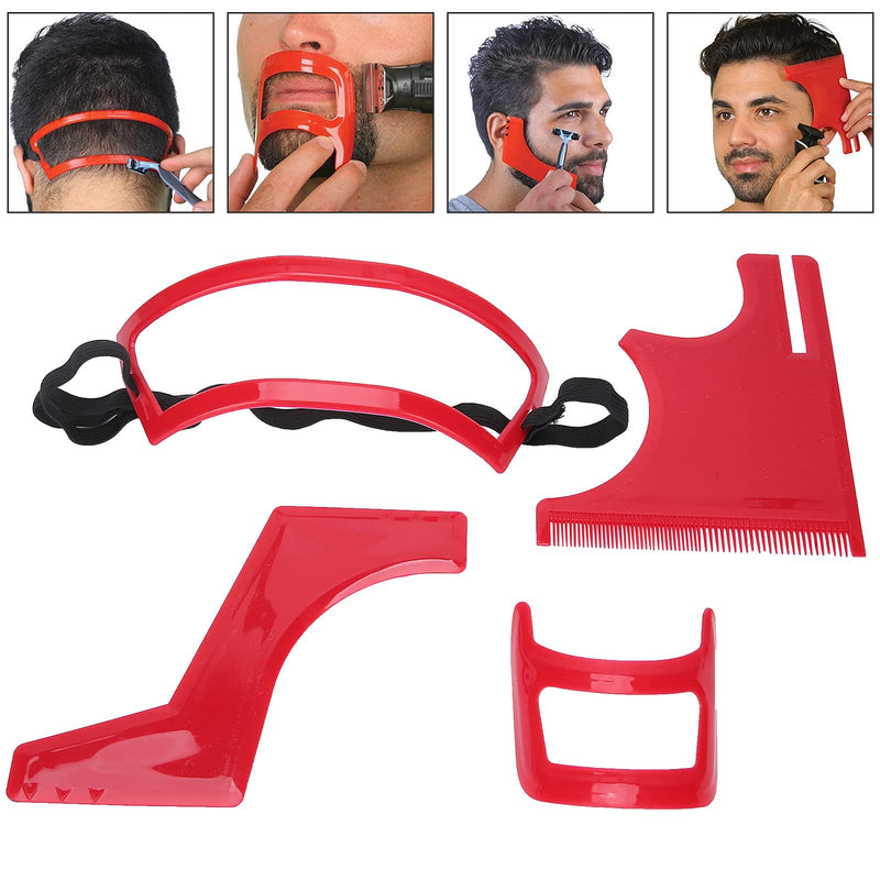 [Australia] - Beard Shaper, Beard Shaping Tools, Set of 4 Beard Shaping Tool for Beard Shaving Hair Styling Hairline Goatee Template and Collar Guide 