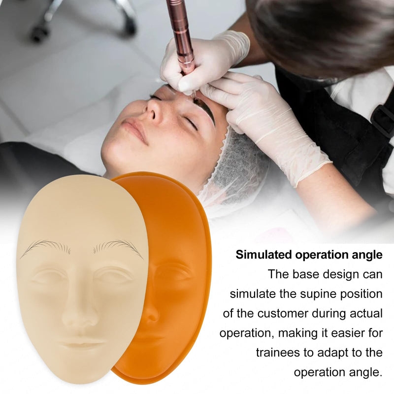 [Australia] - Guapa 5D Nano Eyebrow Practice Head with Stand – Silicone Face Model for Eyebrow, Eyeliner & Lip Training – Preprinted Skin for Beginners and Artists 5D Pre-Printed Kit 2 