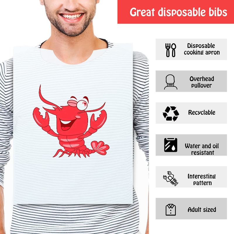 [Australia] - Geyoga Lobster Bibs Bulk 23 Inch Crawfish Boil Seafood Boil Party Supplies Crab Plastic Seafood Funny Bibs for Adult Size 30 
