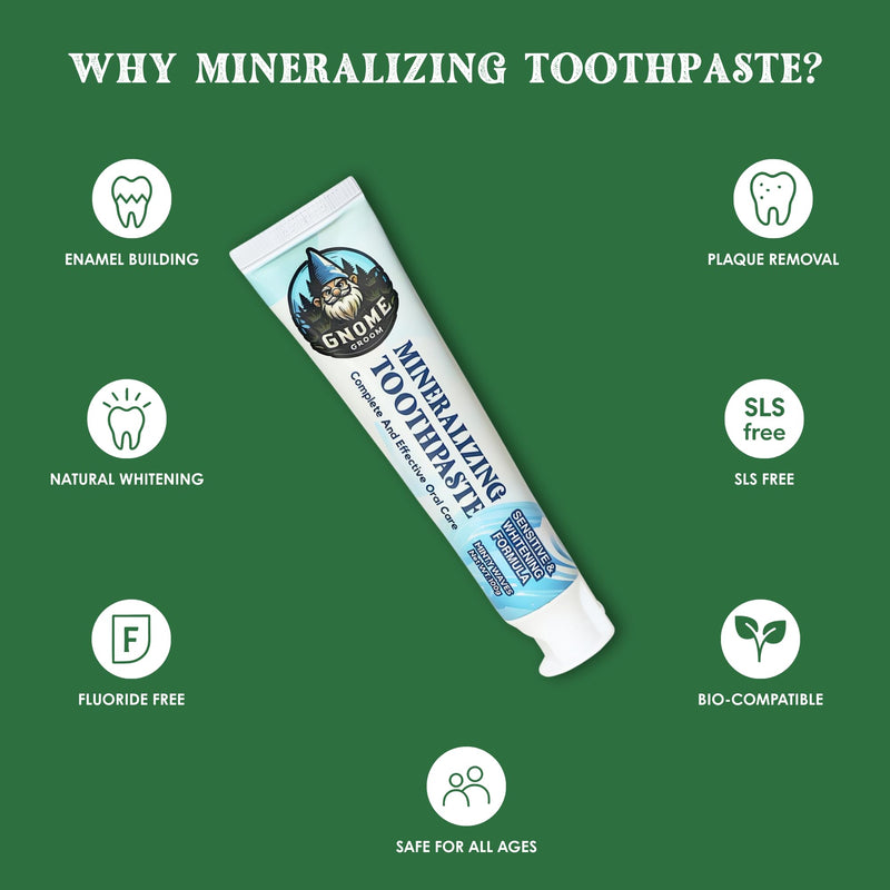 Mineralizing Toothpaste, Sensitive & Whitening Formula, SLS-Free, Fluoride-Free, 10% Hydroxyapatite, Sea Salt, Xylitol, All Ages (1) 1