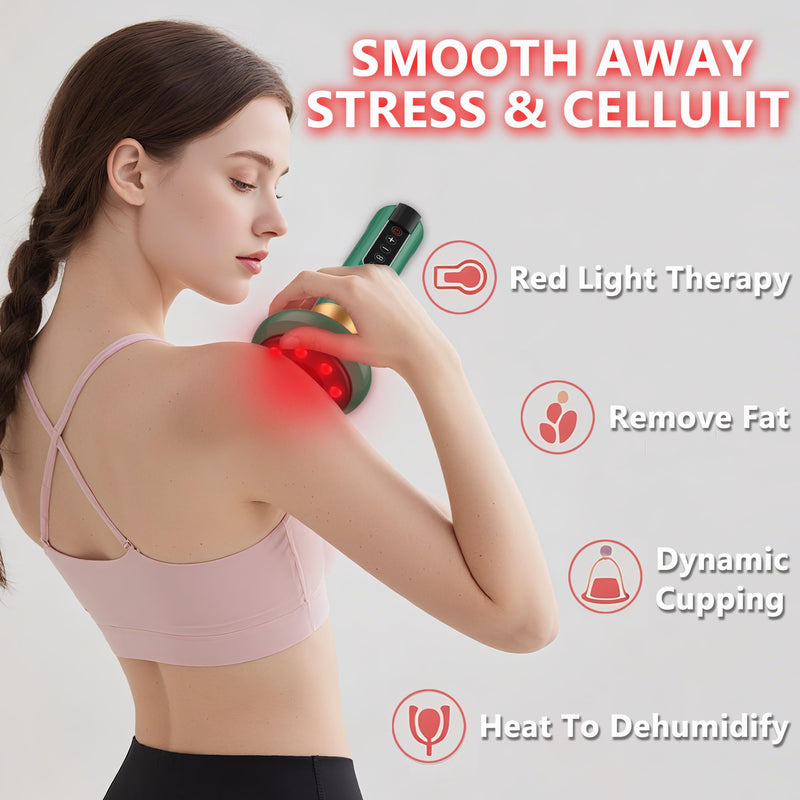 [Australia] - Cellulite Massage Tool,Cellulite Massager Electric Fat Remover with 12 Suction Modes,Rechargeable & Cordless,Intelligent Cupping Massager for Arms,Legs,Back Used at Home(Green) Green 