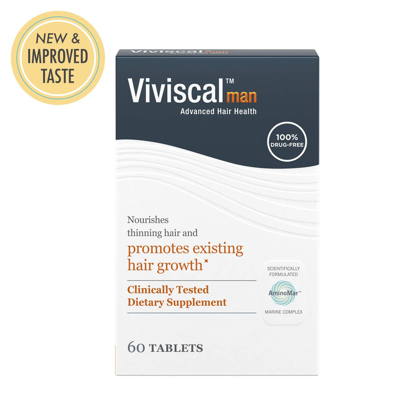 Viviscal Men's Hair Growth Supplements for Thicker Fuller Hair, Clinically Proven Collagen Complex, 60 Tablets 1 Month Supply 2.46 Ounce (Pack of 1)
