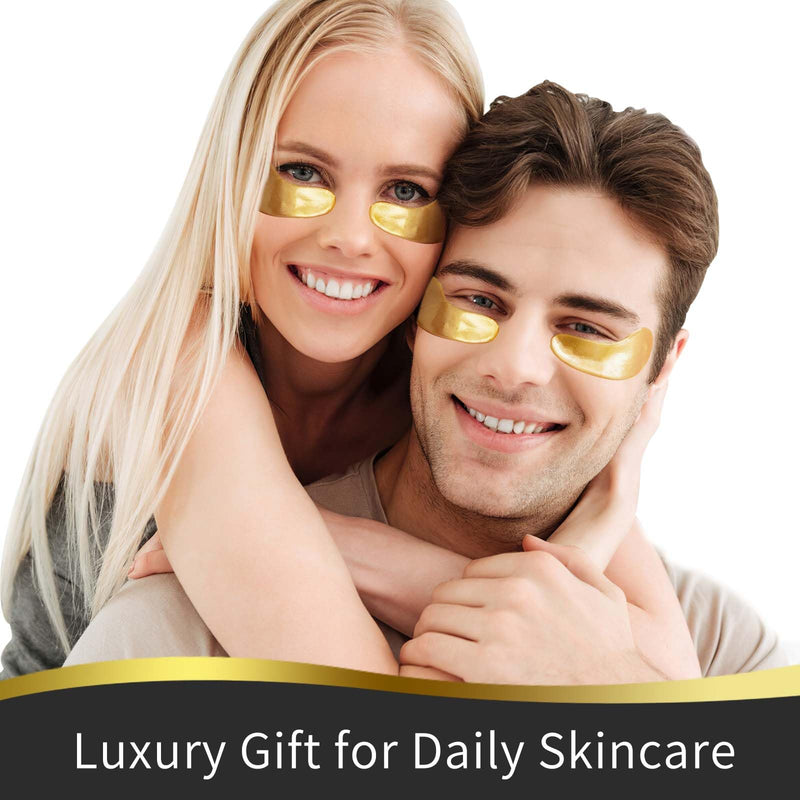 [Australia] - Under Eye Patches, 40 Pairs Eye Mask for Dark Circles, Puffy Eyes, Undereye Bags,Wrinkles,Eye Mask Patches with 24K Gold, Hyaluronic Acid,Rose & Aloe Vera, Eye Treatment Skin Care for Men & Women Gift 24K Gold,Pink,Blue,Green 