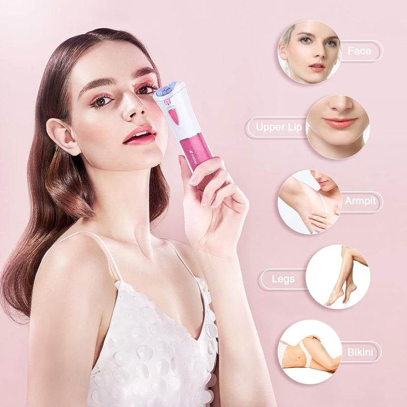 [Australia] - Epilator facial, wireless epilator for women for facial and body hair removal, electric mini epilator with LED light, bikini trimmer for the face, body, armpit, bikini leg 