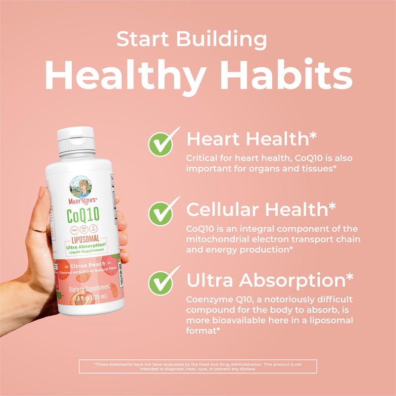 MARYRUTH'S CoQ10 Liquid Liposomal, 45 Servings, Immune Support Supplement | Coenzyme Q10, 75mg CoQ10, Mitochondrial Support & Immune System, Vegan, Non-GMO, 45 Servings