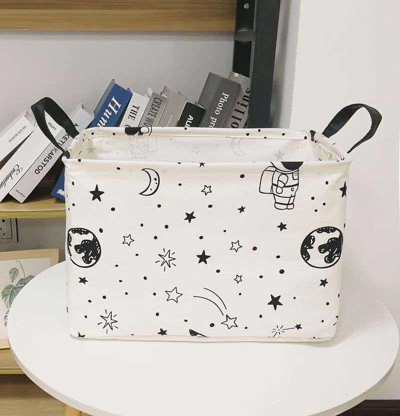 [Australia] - Rectangle Kids Storage Basket Astronaut Pattern Laundry Clothes Basket Laundry Hamper with Handles,Baby Toys Storage Box and Bins Toys Gift Basket for Boys and Girls REC astronaut 