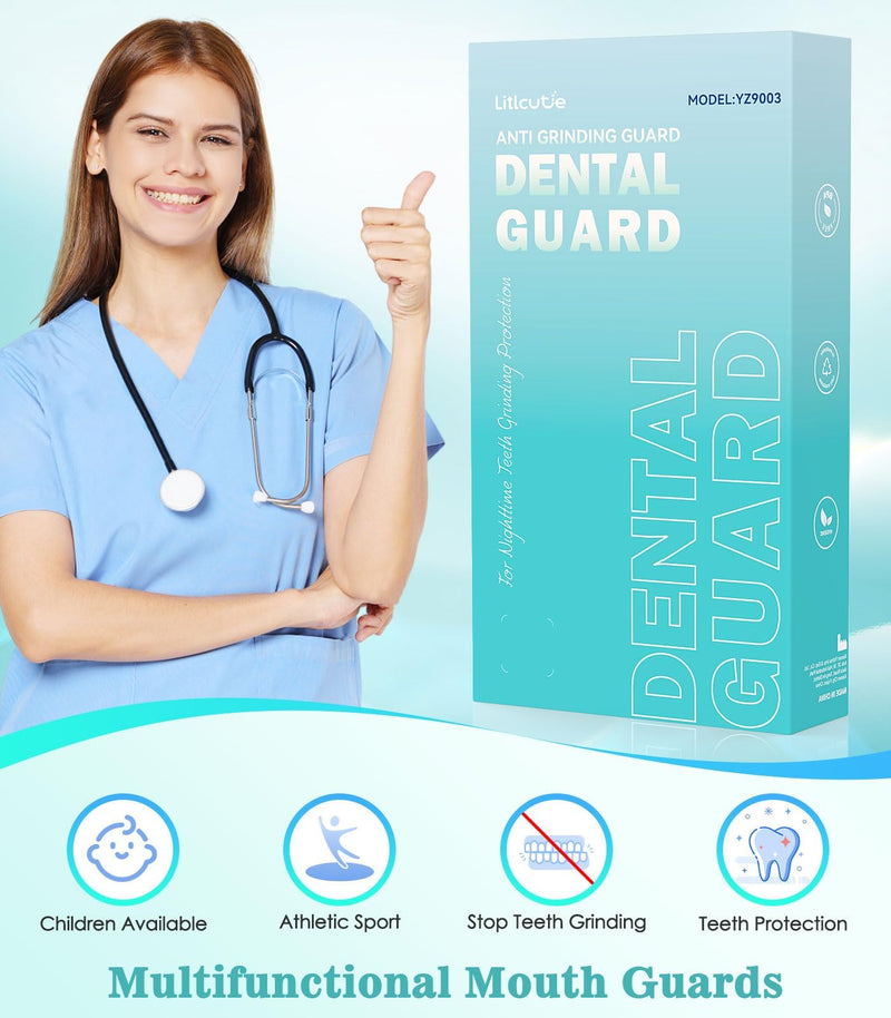 Mouth Guard for Grinding Teeth at Night,Night Guards for Teeth Grinding,Teeth Grinding Mouth Guard for Sleep,4 Pack/2 Size,Transparent Transparent