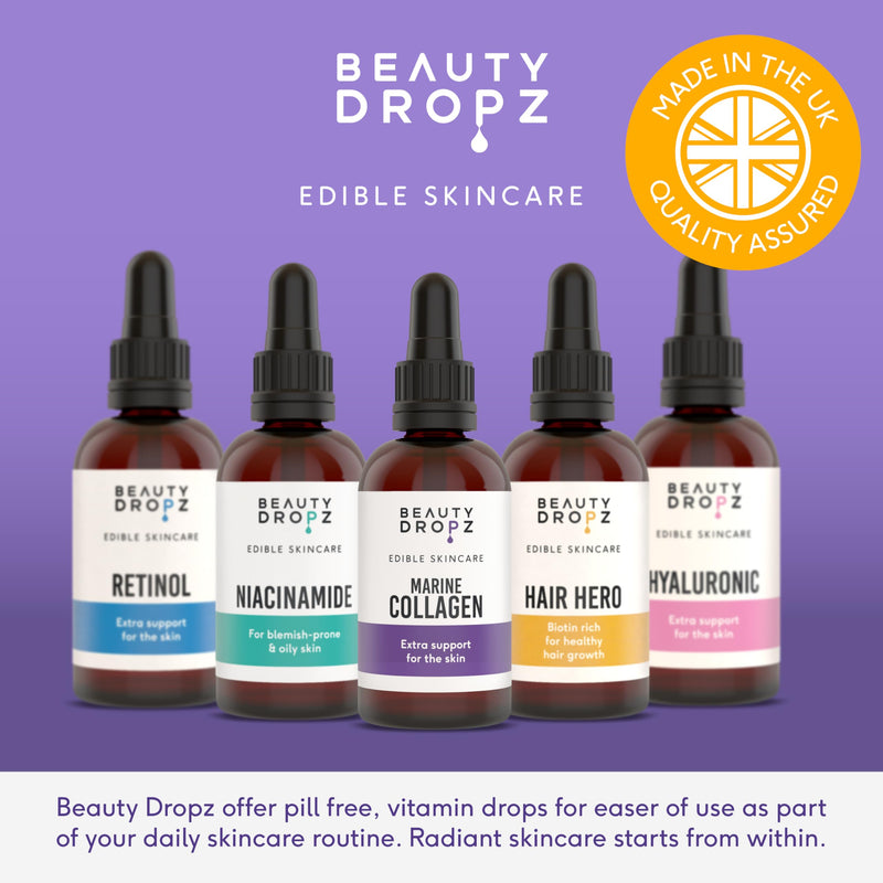 Marine Collagen Oral Skincare Drops – Youth-Boosting – Vitamin C – Hydration Support – Aloe Vera Extract – Tremella Mushroom Extract For Radiant Skin – Orange Flavour – 60ml