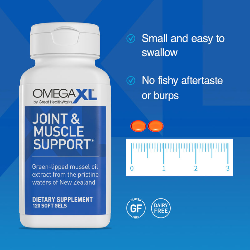 OmegaXL Joint Support Supplement, 60 Count | Green Lipped Mussel Oil, Soft Gel Pill, Natural Joint and Muscle Support Supplement, Clinically Supported, Non-GMO, Drug-Free 60 Count (Pack of 1)