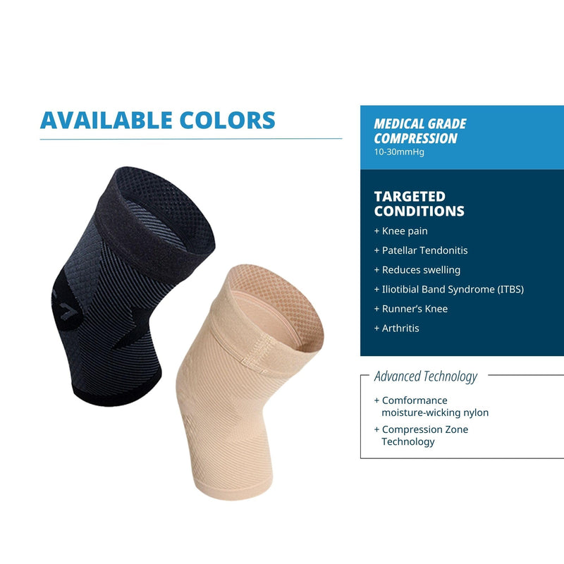 [Australia] - OS1st KS7 Performance Knee Brace with Compression Zone Technology–Stabilizing Knee Sleeve for Pain Relief, Patella Support, Running, Arthritis, Men & Women X-Large Tan 