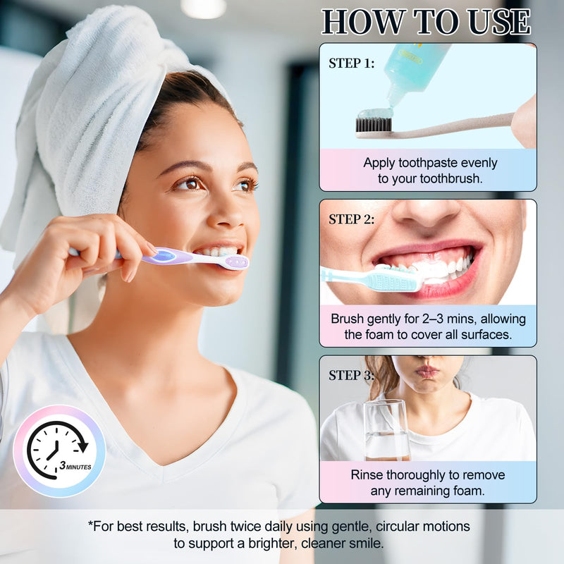 Niacinamide Whitening Toothpaste, 2 Pack Intensive Stain Removal Toothpaste for Yellow Teeth, Gum Care, Fresh Mint & Peach Breath, Tartar Control, Deep Clean for Men and Women, 3.5oz 3.8 Fl Oz (Pack of 2)