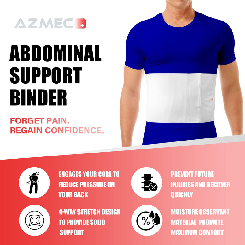 Azmec XXL Abdominal Binder for Lower Waist and Back Support, Abdominal Binder Post-surgery, Lower Waist Belt, Stomach Compression for Women and Men (Fits 49-55 inches) XX-Large