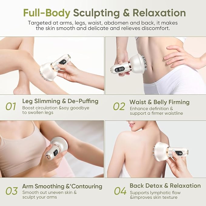 Lymphatic Drainage Massager for Full Body, Body Sculpting Machine & Cellulite Massage Tool for Skin Smoothing, – Relieves Muscle Tension, Reduces Cellulite, and Enhances Skin Firmness