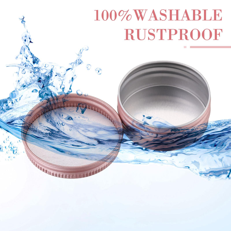Patelai 64 Pieces Lip Balm Tin Containers Screw Top Round Tin Cans Aluminum Jar with Screw Lid, Empty Bottle Travel Cosmetic Sample Container for DIY(1 oz,Rose Gold) 1 oz Rose Gold