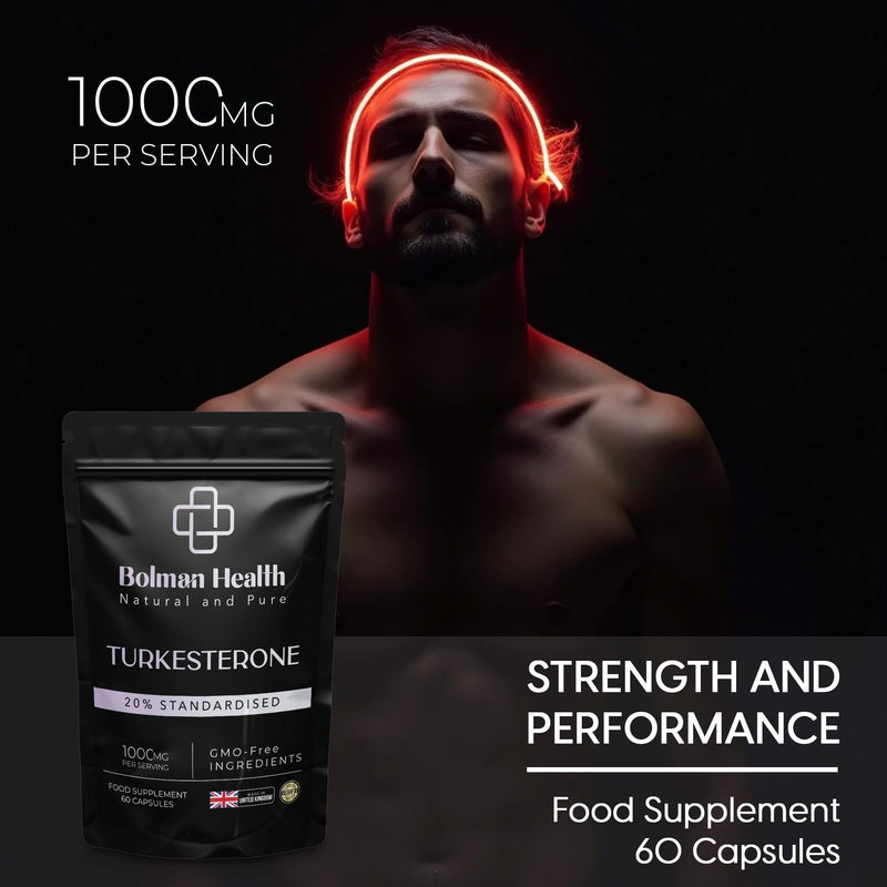 Turkesterone Capsules | 1000mg Ajuga Turkestanica Extract (20% Standardised) | Supports Strength, Muscle Function & Recovery | 60 Vegan Capsules | Non-GMO | Turkesterone Supplement