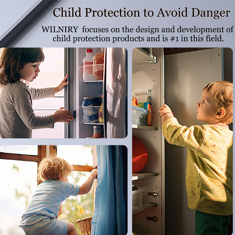 [Australia] - 2 Pack Refrigerator Door Lock with Adhesive, No Tools Required, Child Proof Fridge Door Lock for Kids and Pets, Self Adhesive Latch for Freezer, Cabinets, Drawers, Windows (Patent) 2 Pack Black Lock 
