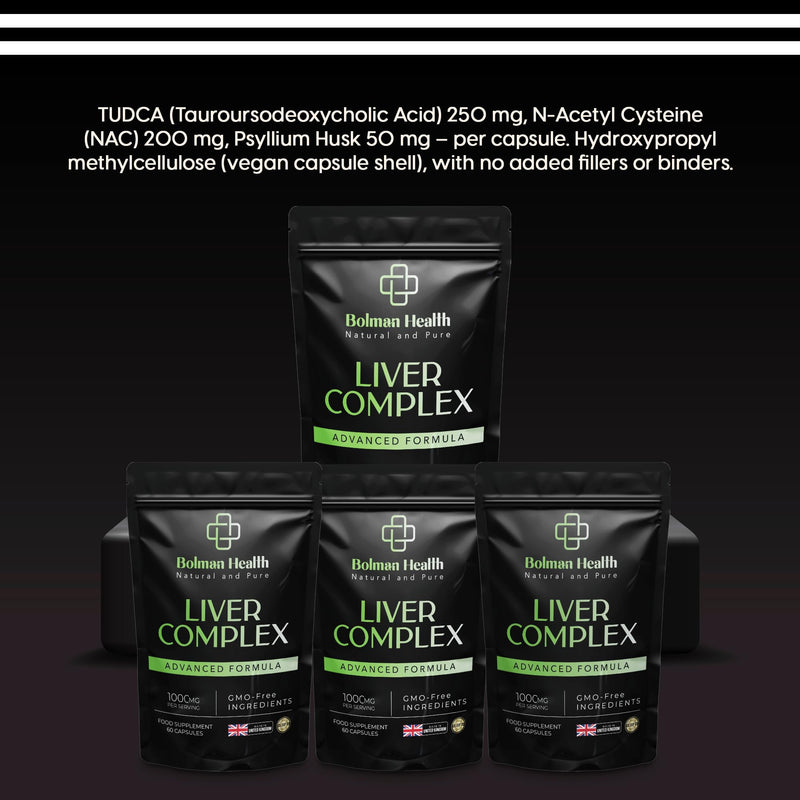 Liver Complex Capsules | TUDCA, NAC & Psyllium Husk | 60 Capsules | Supports Liver Function, Digestion & Metabolism | Vegan Capsules | Non-GMO | Gluten-Free Liver Supplement 60 count (Pack of 1)