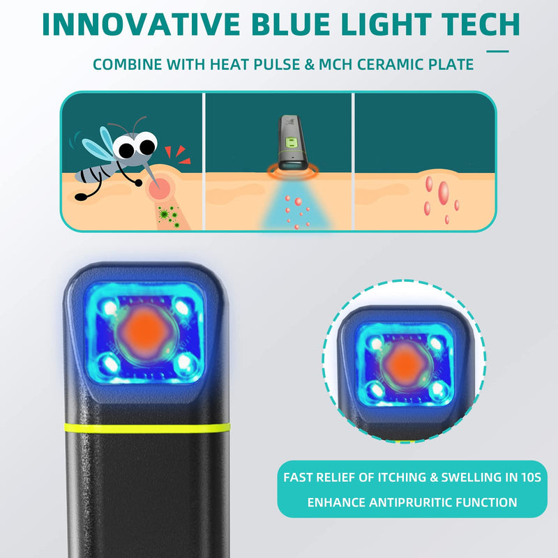 [Australia] - Insect Bite and Sting Relief, Rechargeable Bug Bite Itch Relief Thing for Mosquito Bites, Chemical-Free Insect Bite Healer, Fast Symptom Relief from Itching and Swelling - Grey Deep Grey 