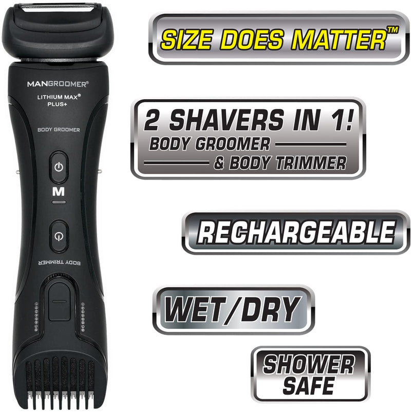 [Australia] - MANGROOMER Lithium Max Plus Body Groomer, Ball Groomer, Body Trimmer, Electric Groin Hair Trimmer with Free Bonus Foil Included 